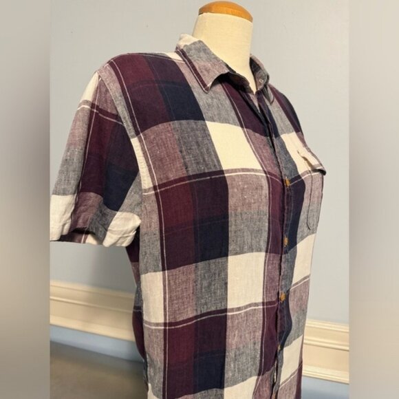 Lucky Brand - linen plaid shirt - Picture 2 of 6